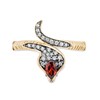 Thumbnail Image 4 of Enchanted Disney Villains Jafar Pear-Shaped Garnet and 1/6 CT. T.W. Diamond Snake Ring in 10K Gold