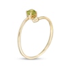 Thumbnail Image 3 of 4.0mm Peridot and Polished Heart Open Wrap Ring in 10K Gold