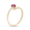 Thumbnail Image 2 of 4.0mm Ruby and Polished Heart Open Wrap Ring in 10K Gold