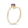 Thumbnail Image 2 of 4.0mm Amethyst and Polished Heart Open Wrap Ring in 10K Gold