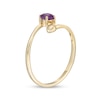 Thumbnail Image 3 of 4.0mm Amethyst and Polished Heart Open Wrap Ring in 10K Gold