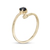 Thumbnail Image 2 of 4.0mm Blue Sapphire and Polished Heart Open Wrap Ring in 10K Gold