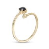 Thumbnail Image 3 of 4.0mm Blue Sapphire and Polished Heart Open Wrap Ring in 10K Gold