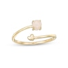 Thumbnail Image 1 of 4.0mm Opal and Polished Heart Open Wrap Ring in 10K Gold