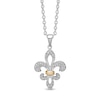 Thumbnail Image 1 of 1/10 CT. T.W. Diamond Fleur-de-Lis Pendant in Sterling Silver and 14K Gold