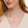 Thumbnail Image 3 of Marilyn Monroe™ Collection 3/8 CT. T.W. Emerald and Oval-Shaped Diamond Pendant in 10K White Gold