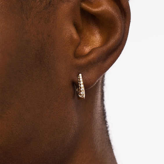 1/4 CT. T.w. Diamond Graduated Hoop Earrings in 10K Gold