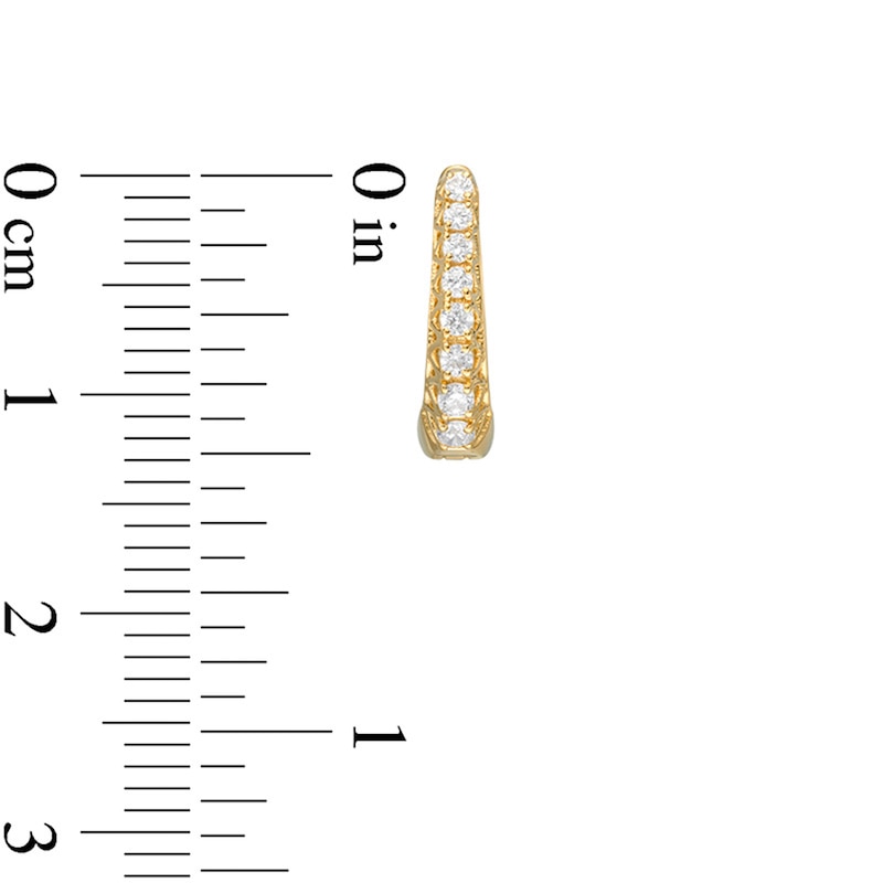 Main Image 3 of 1/4 CT. T.W. Diamond Graduated Hoop Earrings in 10K Gold