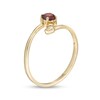 Thumbnail Image 3 of 4.0mm Garnet and Polished Heart Open Wrap Ring in 10K Gold