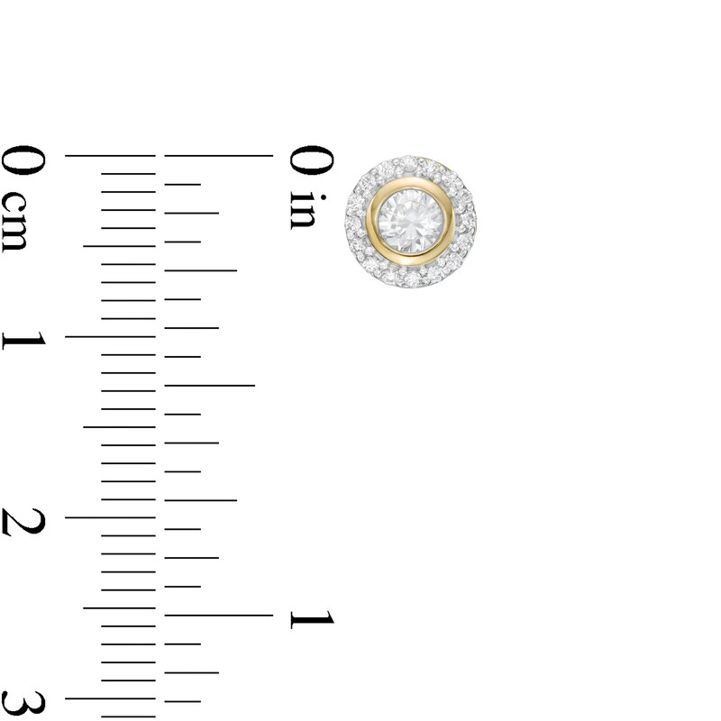 Main Image 3 of 1/2 CT. T.W. Diamond Frame Stud Earrings in 10K Gold