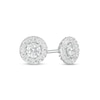 Thumbnail Image 1 of 1/2 CT. T.W. Baguette and Round Diamond Frame Stud Earrings in 10K White Gold