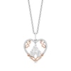 Thumbnail Image 0 of Enchanted Disney Princess 1/10 CT. T.W. Diamond Castle in Heart Pendant in Sterling Silver and 10K Rose Gold – 19"
