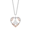 Thumbnail Image 1 of Enchanted Disney Princess 1/10 CT. T.W. Diamond Castle in Heart Pendant in Sterling Silver and 10K Rose Gold – 19"