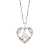 Thumbnail Image 0 of Enchanted Disney Princess 1/10 CT. T.W. Diamond Castle in Heart Pendant in Sterling Silver and 10K Rose Gold – 19"