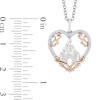 Thumbnail Image 2 of Enchanted Disney Princess 1/10 CT. T.W. Diamond Castle in Heart Pendant in Sterling Silver and 10K Rose Gold – 19"