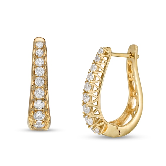 1 CT. T.w. Diamond Graduated Hoop Earrings in 10K Gold