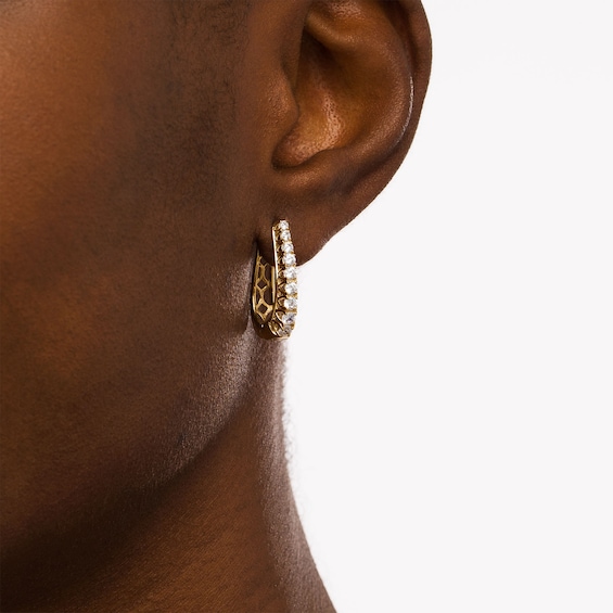 1 CT. T.w. Diamond Graduated Hoop Earrings in 10K Gold
