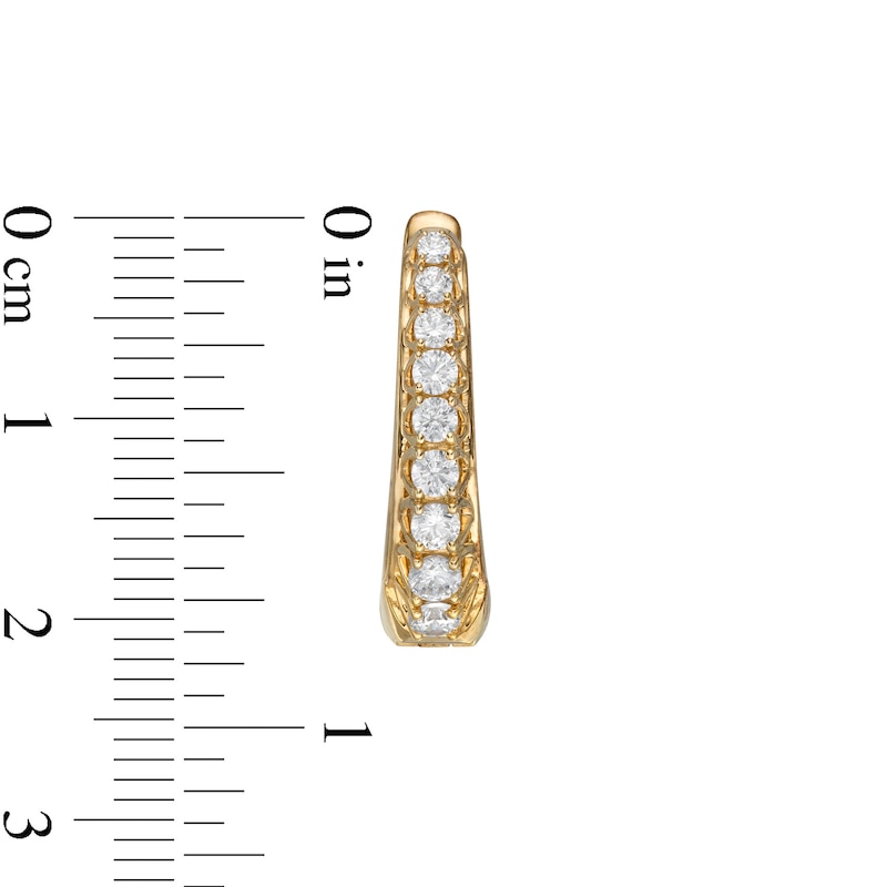 Main Image 3 of 1 CT. T.W. Diamond Graduated Hoop Earrings in 10K Gold