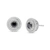 Thumbnail Image 1 of 1 CT. T.W. Black Enhanced and White Diamond Double Frame Stud Earrings in 10K White Gold