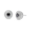 Thumbnail Image 0 of 1 CT. T.W. Black Enhanced and White Diamond Double Frame Stud Earrings in 10K White Gold