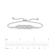 Thumbnail Image 2 of Marilyn Monroe™ Collection 5/8 CT. T.W. Emerald-Shaped Diamond Frame Three Stone Bolo Bracelet in 10K White Gold - 9.5"