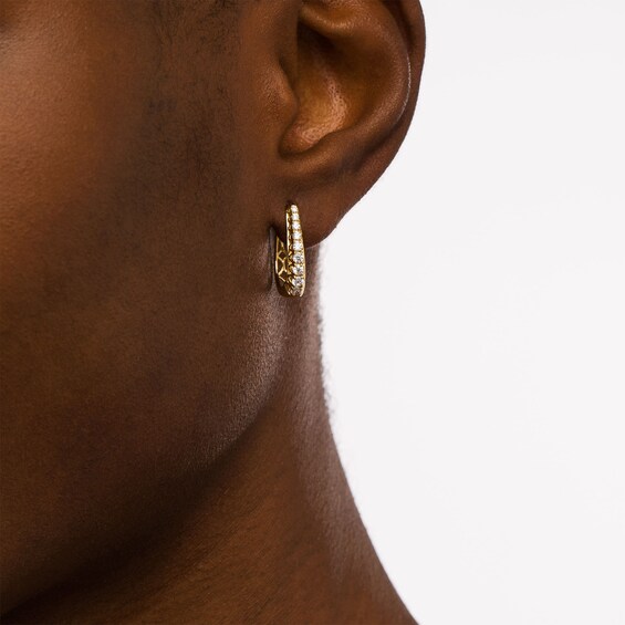 1/2 CT. T.w. Diamond Graduated Hoop Earrings in 10K Gold