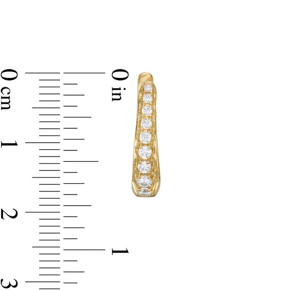 1/2 CT. T.w. Diamond Graduated Hoop Earrings in 10K Gold