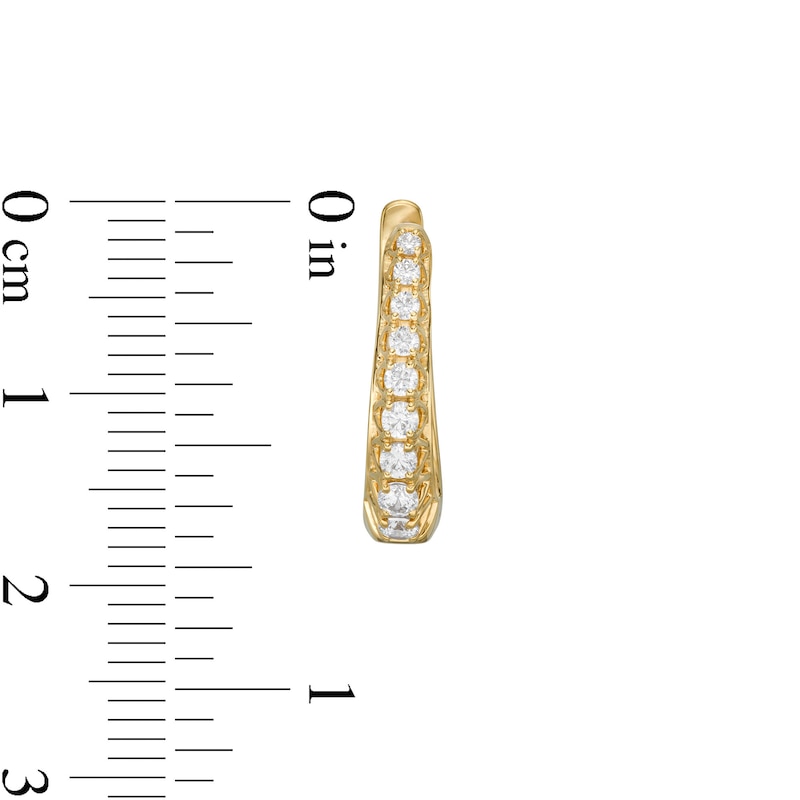 Main Image 3 of 1/2 CT. T.W. Diamond Graduated Hoop Earrings in 10K Gold
