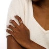 Thumbnail Image 2 of 4.0mm White Topaz and Polished Heart Open Wrap Ring in 10K Gold