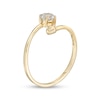 Thumbnail Image 3 of 4.0mm White Topaz and Polished Heart Open Wrap Ring in 10K Gold