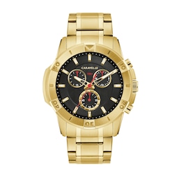 Men\'s Movado Vizio Gold-Tone PVD | Black Chronograph Carbon 0607563) Dial Watch with (Model: Zales fiber