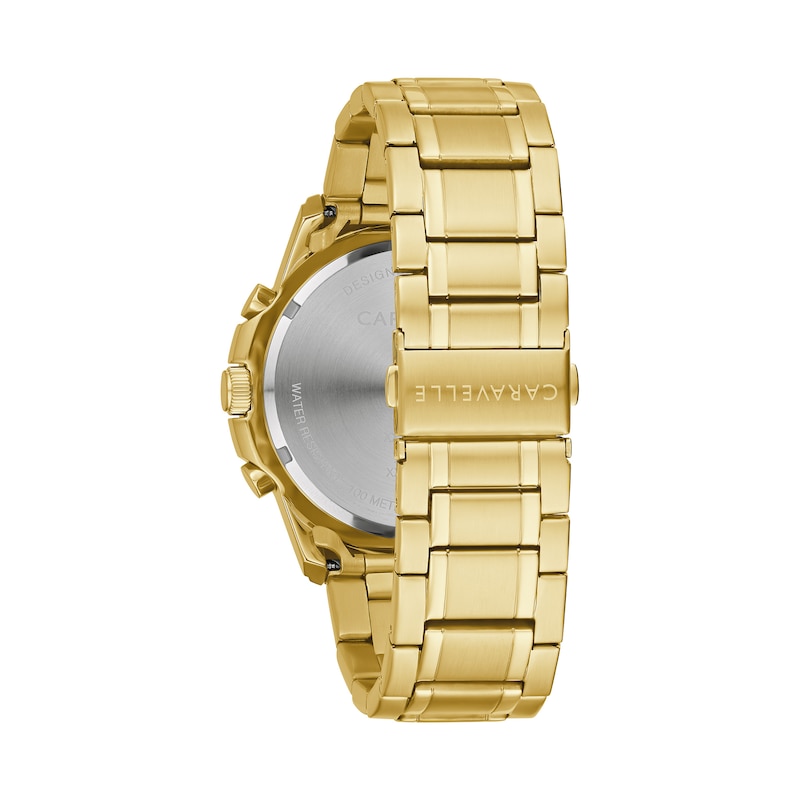 Main Image 3 of Men's Caravelle by Bulova Aqualuxx Gold-Tone Chronograph Watch with Black Dial (Model: 44B127)