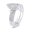 Thumbnail Image 3 of 1/2 CT. T.W. Composite Marquise-Shaped Diamond Double Frame Bridal Set in 10K White Gold