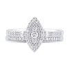 Thumbnail Image 4 of 1/2 CT. T.W. Composite Marquise-Shaped Diamond Double Frame Bridal Set in 10K White Gold