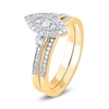 Thumbnail Image 3 of 1/2 CT. T.W. Composite Marquise-Shaped Diamond Double Frame Bridal Set in 10K Gold