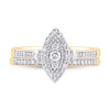 Thumbnail Image 4 of 1/2 CT. T.W. Composite Marquise-Shaped Diamond Double Frame Bridal Set in 10K Gold