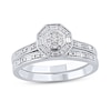 Thumbnail Image 1 of 1/4 CT. T.W. Composite Diamond Octagonal Frame Bridal Set in Sterling Silver