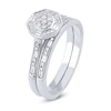 Thumbnail Image 3 of 1/4 CT. T.W. Composite Diamond Octagonal Frame Bridal Set in Sterling Silver