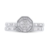Thumbnail Image 4 of 1/4 CT. T.W. Composite Diamond Octagonal Frame Bridal Set in Sterling Silver