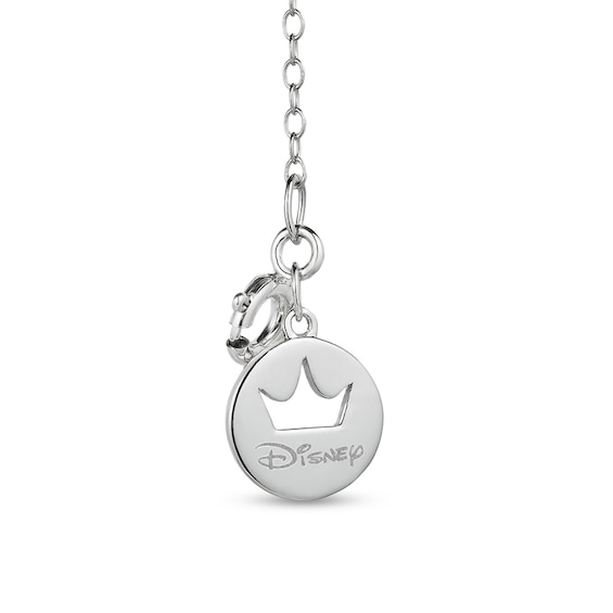 Enchanted Disney Villains Maleficent Black Quartz and 1/5 CT. T.w. Diamond Heart Pendant in Sterling Silver - 19"