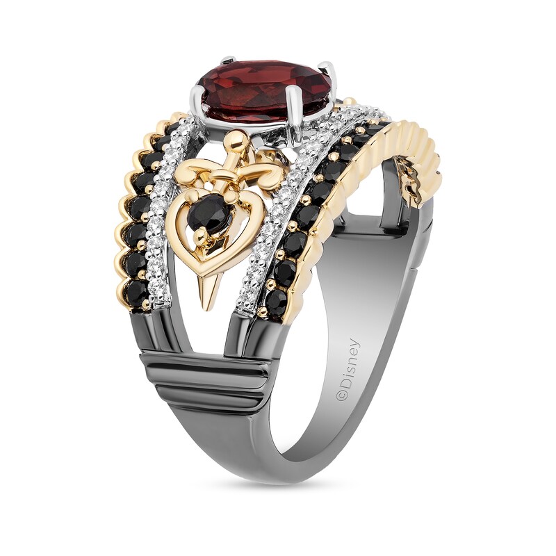 Main Image 2 of Enchanted Disney Villains Evil Queen Oval Garnet and 1 CT. T.W. Diamond Ring in Two-Tone Sterling Silver and 10K Gold