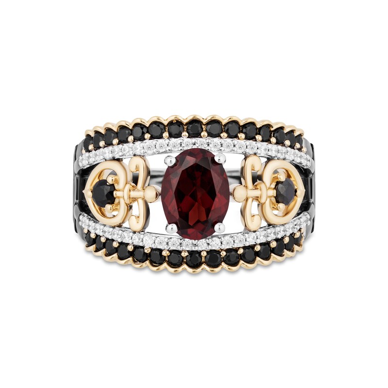 Main Image 4 of Enchanted Disney Villains Evil Queen Oval Garnet and 1 CT. T.W. Diamond Ring in Two-Tone Sterling Silver and 10K Gold