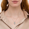Thumbnail Image 2 of Oval Sky Blue Topaz and Diamond Accent Bead Frame Pendant in Sterling Silver
