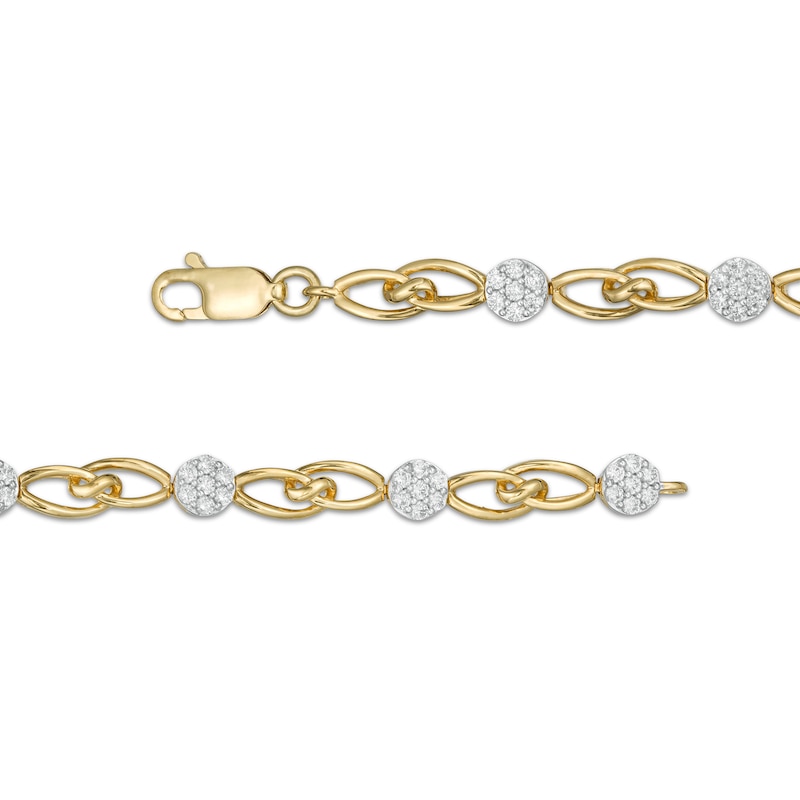 Main Image 3 of 1 CT. T.W. Multi-Diamond Interlocking Bracelet in 10K Gold – 7.5"
