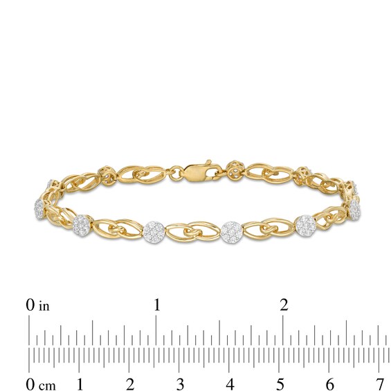 1 CT. T.w. Multi-Diamond Interlocking Bracelet in 10K Gold â 7.5"