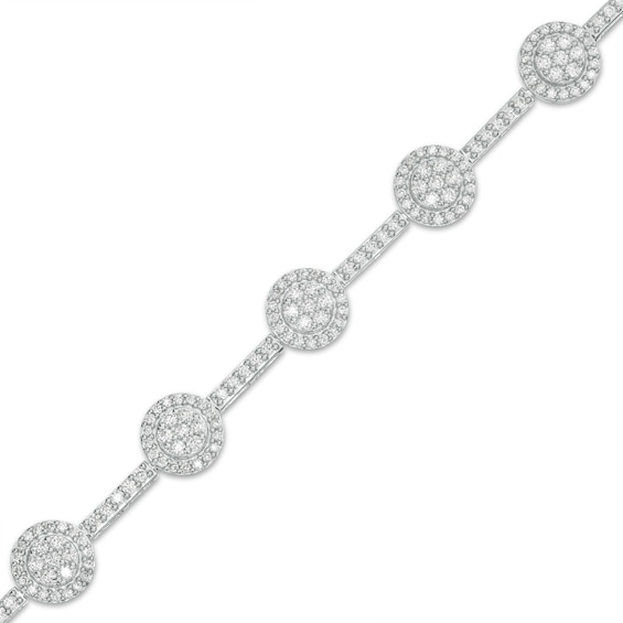 2 CT. T.w. Multi-Diamond Frame Link Bracelet in 10K White Gold â 7.5"