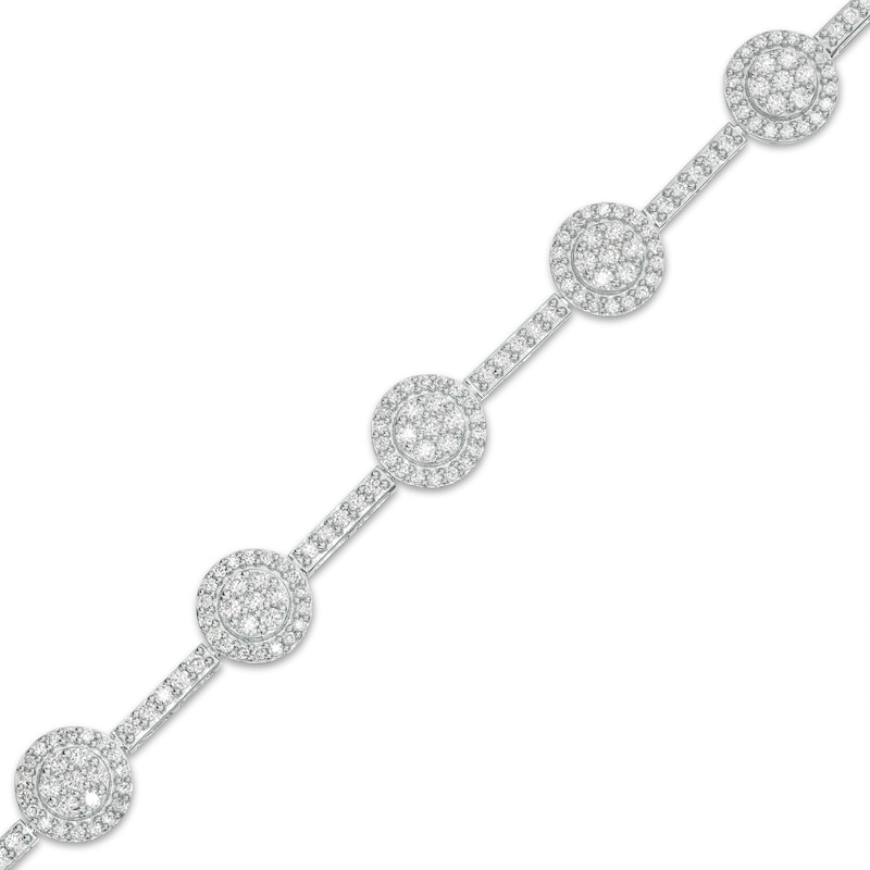 Main Image 1 of 2 CT. T.W. Multi-Diamond Frame Link Bracelet in 10K White Gold – 7.5"