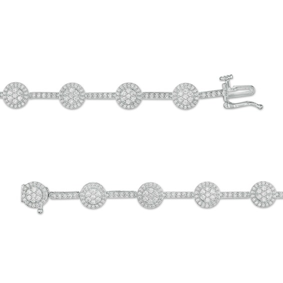 2 CT. T.w. Multi-Diamond Frame Link Bracelet in 10K White Gold â 7.5"