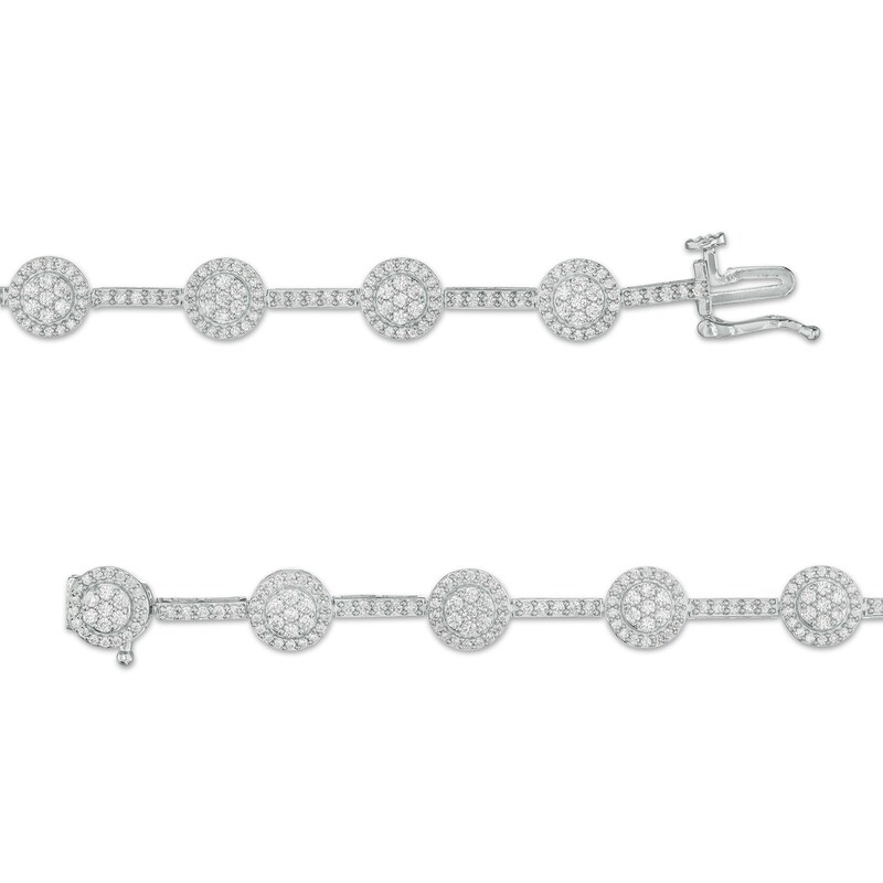 Main Image 3 of 2 CT. T.W. Multi-Diamond Frame Link Bracelet in 10K White Gold – 7.5"