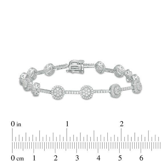 2 CT. T.w. Multi-Diamond Frame Link Bracelet in 10K White Gold â 7.5"